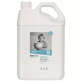 ecostore Dishwash Liquid 5L Средство для мытья посуды Средство для мытья посуды Ultra Sensitive Большая емкость Сменный блок [Без запаха] Растительного происхождения Не вызывает раздражения кожи