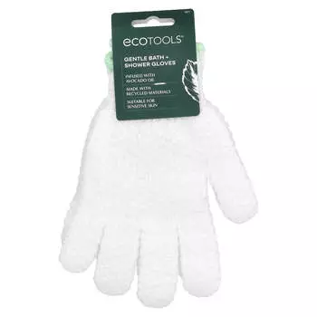 EcoTools, Мягкие перчатки для ванны и душа с маслом авокадо, 1 пара