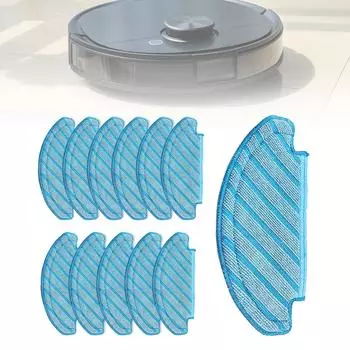 Ecovacs 12pcs Reusable Washable Mop Pads Blue Sweeping Robot Rag Replacement Set