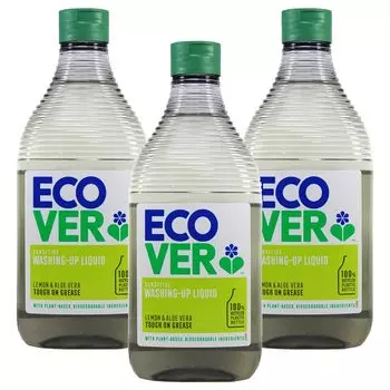 ECOVER Средство для мытья посуды с лимоном 450 мл x 3 шт. Мягкое средство для мытья детской посуды для кухни, удаление масляных пятен на кухне [оптовая закупка] Моющее средство, Аромат, ecover, Руки, чистый