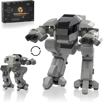 ED209 Robot Mecha Building Blocks Warrior Robot ED-209 Enforcement Robot Combat Mech Armor Building Toy Set 269 Pieces