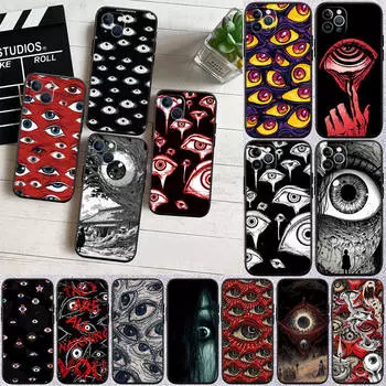 ED51 Жуткий страшный чехол для телефона с глазами для Samsung A35 A25 A24 A15 A05S A05 M55 M35 M15 A06 A16 A02 A12 A13 A10 A20 A30 A22 A31 A32 A33 A41 A42 A50 Samsung A13 5G кукурузный