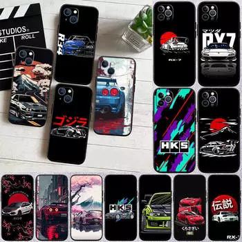 ED53 Supercar HKS JDM автомобильный чехол для телефона iPhone 6 6s 7 8 11 12 13 14 15 XS Pro Max XR X SE Samsung S20 S21 S22 S23 S24 FE Ultra Plus Lite S21S A55 iPhone 15 капри