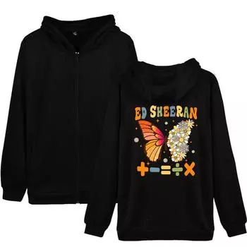 Ed Sheeran Printed Women Men s Jackets Hooded Coats Casual Zipper Sweatshirts Male Tracksuit Fashion Jacket Mens Clothing Outerwear XS чёрный