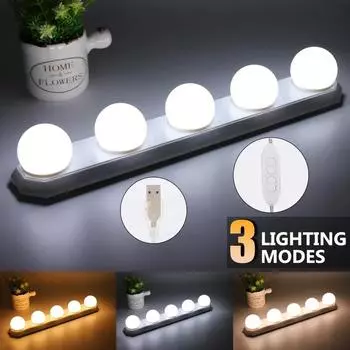 ED USB 5V Vanity Light для зеркала Лампочки для макияжа Зеркало LED Light Туалетные лампы Туалетный столик Освещение с регулировкой яркости