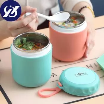 Еда 450мл термальная изолированная опарником термос для супа контейнеры для завтрака из нержавеющей стали выпивая чашка красный