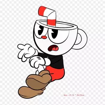 Еда Cuphead Studio Mdhr термопереносная печать виниловые нашивки наклейки для одежды DIY аппликации моющиеся нашивки
