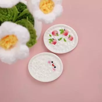 Еда и игровая тарелка столовая посуда яркая смола DIY мультяшное выражение украшения крем клей материал белый