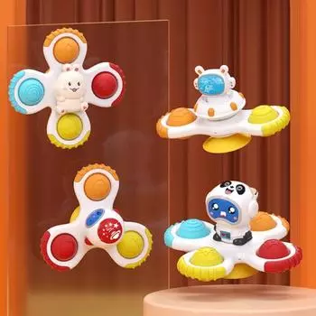 EDC 3 шт. присоска-спиннер, игрушки, милый мультяшный космонавт, кролик, тигр, красочный пресс, пузырьковая ручка, сенсорная игрушка, детская присоска B
