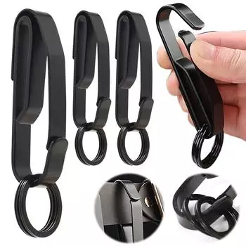 EDC Duty Belt Key Holder Quick Release Waist Hanging Key Buckle Stainless Steel Waist Belt Clip Buckle for Camping Hiking Travel 1 Pcs