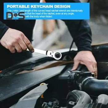 EDC гаечный ключ с трещоткой, аксессуар для отвертки, компактный размер, портативный широко используемый телескопический брелок, ключ с трещоткой, инструмент для кемпинга чёрный