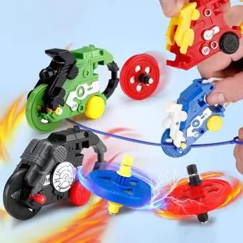 EDC гироскопическая игрушка для мотоцикла с пусковой установкой, множественный игровой процесс, карманные вращающиеся гироскопические гоночные боевые развлекательные игрушки зелёный