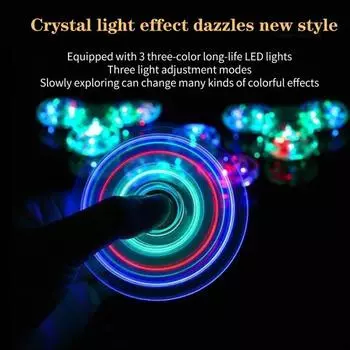 EDC Прозрачный ручной Спиннер, уменьшающий цветной свет, светодиодный ручной Спиннер, игрушка для помощи детям прозрачный