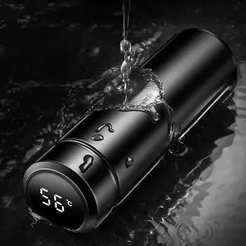 Edelstahl Smart Wasser Flasche Leck Beweis Doppelwandige Halten Getrnk Hei & Kalt LCD Temperatur Display Thermos Bottles 500ML серебряный