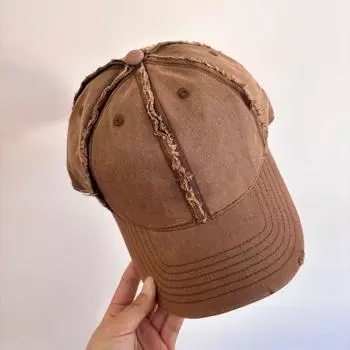 Edge baseball cap fashionable foreign style soft top edging breathable female versatile face small washed cap M56-58cm армия зеленый