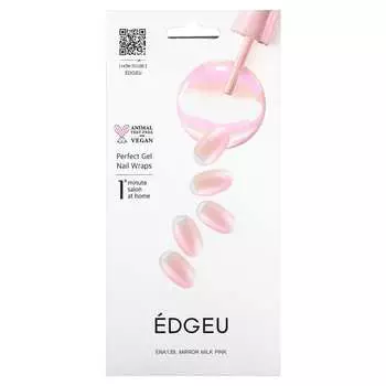 Edgeu, идеальное гелевое покрытие для ногтей, ENA139, зеркальный молочно-розовый, набор из 19 предметов