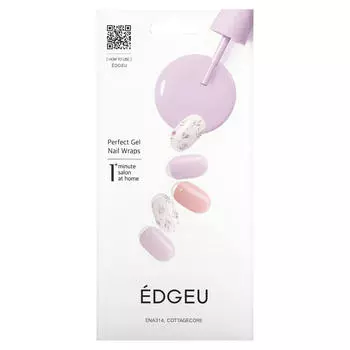 Edgeu, Perfect Gel Nail Wrap, ENA 314, Cottycore, набор из 19 предметов
