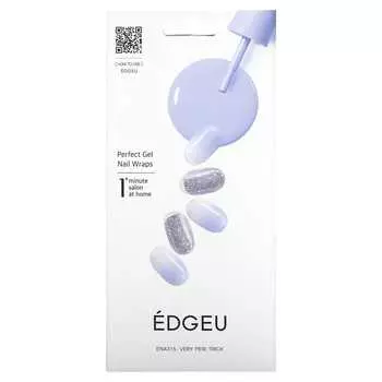 Edgeu, Perfect Gel Nail Wrap, ENA 315, Very Peri Trick, набор из 19 предметов