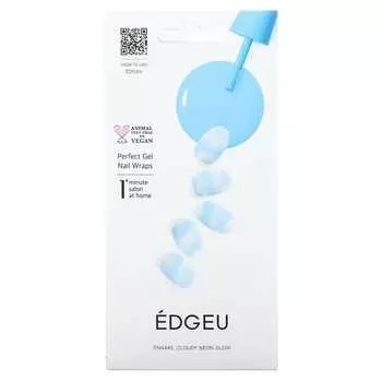 Edgeu, Perfect Gel Nail Wrap, ENA 445 Cloudy Neon Glow, набор из 19 предметов