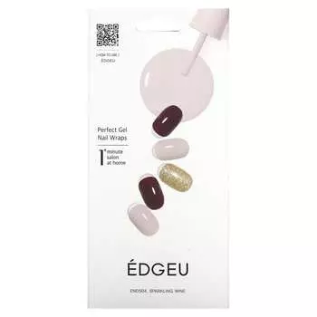 Edgeu, Perfect Gel Nail Wrap, END504, Sparkling Wine, 16 Strips Set