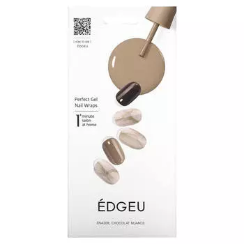 Edgeu, Perfect Gel Nail Wrap, ENT 209 Шоколадный оттенок, набор из 19 предметов