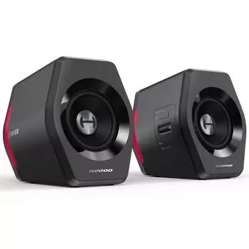 Edifier G2000 игровой динамик для ПК компьютера PS5 монитор AUX проводной беспроводной режим звука RGB небольшой набор из 2 черных Bluetooth/USB-A/3,5 мм соединение,