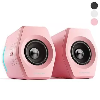 Edifier G2000 Игровой динамик для ПК Компьютерный игровой монитор AUX Проводное и беспроводное подключение Режим фильма Качество звука Маленький розовый Bluetooth/USB/3,5 мм