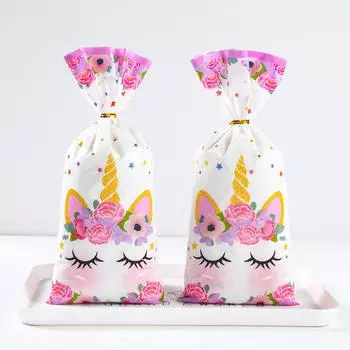 Единорог, украшение для вечеринки в честь дня рождения, печенье, конфеты, подарочные пакеты, декор для вечеринки в честь дня рождения, детские принадлежности для детского душа для девочек, свадебные принадлежности 25pcs