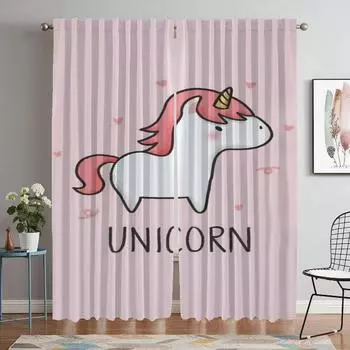 Единорог затемняющие шторы для комнаты 2 панели домашний интерьер шторы 2 шт разделительный тюль для спальни оттенки гостиная кухня W50xH70cmx2pcs-CL