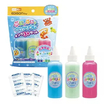 EDISON TOY Squishy Aquarium Set of Glitter Ages Ink, 3, синий, светящийся, розовый, KJT120305, игрушка, 6+