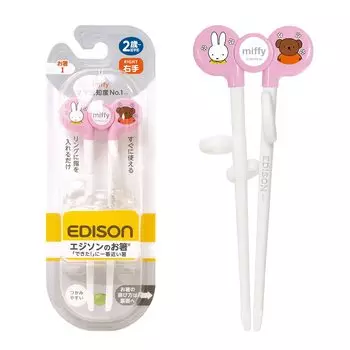 EDISONmama Edison палочки для еды I 16 см 2 года дошкольного возраста справа Борис розовый с кольцом около 2 лет дошкольного возраста (Эдисон Мама) ~ рука/Миффи и