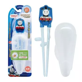 EDISONmama Edison палочки для еды серии I для детей дошкольного возраста 2 года 16 см для правой руки Blue Thomas с футляром 4544742916169 для детей дошкольного возраста около 2 лет KJ1033123
