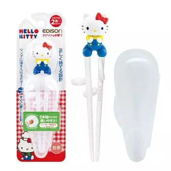 EDISONmama Edison палочки для еды серии I для детей дошкольного возраста 16 см для правой руки Hello Kitty Retro с футляром 4544742901431 Hello Kitty для детей около 2 лет