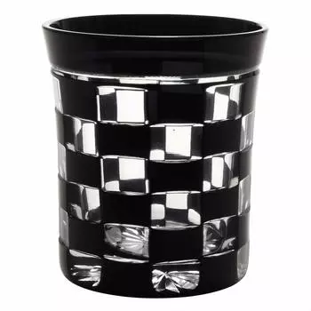 Edo Kiriko Kawai Sarazo Mini Old Glass Checkered Черный 1755-33BK