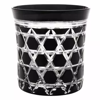 Edo Kiriko Kawai Sarazo Old Glass Hexagonal Kagome Черный 1754-55BK