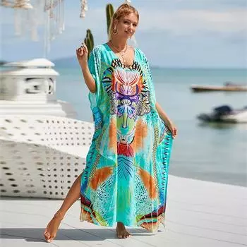 EDOLYNSA 2024 летнее пляжное платье, накидки для женщин, сексуальный купальник, пляжная одежда, саронги, купальники, кафтан One size зелёный