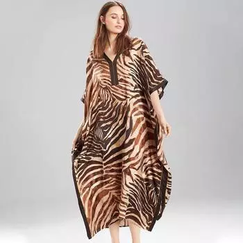 EDOLYNSA Купальники, накидки, богемное длинное кимоно, кардиган с принтом, с открытой передней частью, женская пляжная одежда больших размеров, купальный костюм, накидка One Size коричневый