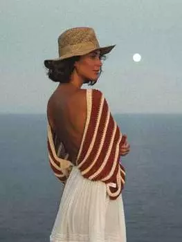 EDOLYNSA Sexy Knit Backless Bat Sleeve Lace-up Corset Top 2024 Summer Elegant Women s Holiday Beach Swimwear Cover Up Cardigan Tunic K29 S красный