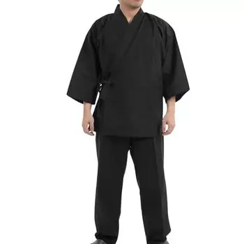 Edoten Men s Made in Japan Kimono Tumugi Samue BK XXXL