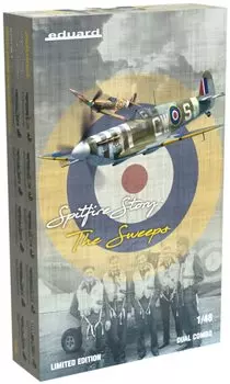 Eduard 148 Dual Combo Limited Edition Royal Air Force Spitfire 5b Spitfire Story The Sweeps Пластиковая модель EDU11153
