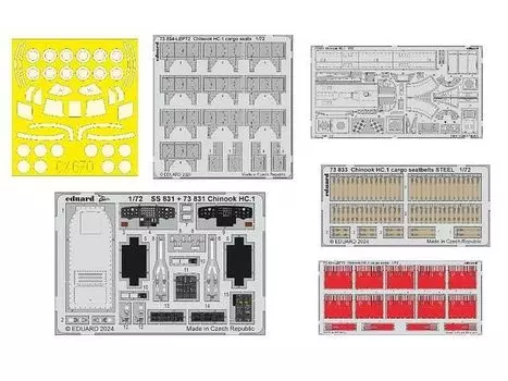 Eduard Big Ed Chinook Parts Set Plastic Model Parts EDUBIG72185 1/72 HC.1 (for Airfix) (Airplane)