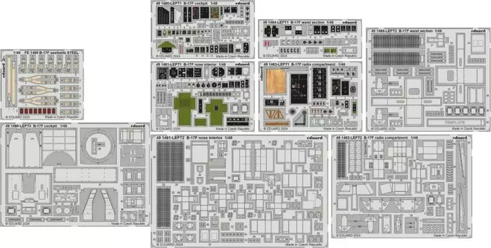 Eduard Big Ed Parts X Nose Equipment Part 1 Parts Set Plastic Model Parts EDUBIG49427 1/48 B-17F (for Eduard)