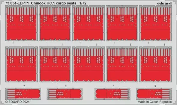 Eduard Boeing Bartle Chinook Cargo Seat Parts Пластиковые детали модели EDU73834 1/72 HC.1 Фототравление (Для Airfix)
