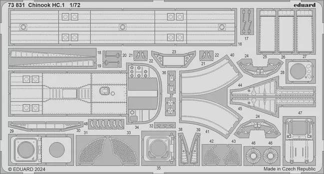 Eduard Boeing Bartle Chinook детали Пластиковые детали модели EDU73831 1/72 HC.1 Фототравление (для Airfix)