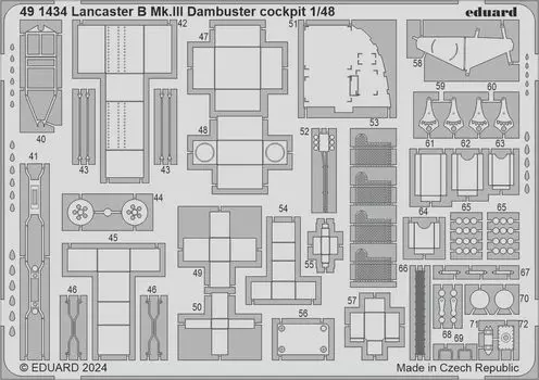 eduard Детали кабины Avro Lancaster Dam Buster Пластиковые детали для модели EDU491434 1/48 B.Mk.3 Фототравление (для Гонконга)