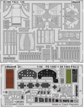 Eduard Hobby Травленые детали для пластиковых моделей EDU491492 1/48 Фототравление F4U-2 (для Босса)