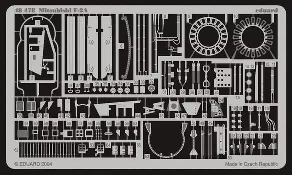 Eduard Mitsubishi parts пластиковые детали модели EDU48478 1/48 F-2A фототравление (для Хасэгавы)