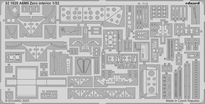 eduard Mitsubishi Zero Fighter Модель 52 Интерьер Фототравление Детали Набор Пластиковая Модель Детали EDU321025 1/32 (для Тамии) (Самолет)