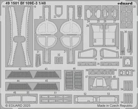 Eduard parts Hobby Пластиковые детали модели EDU491501 1/48 Bf109E-3 Фототравление (для Босса) (Самолет)
