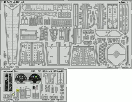 Eduard parts plastic model parts EDU491475 1/48 A-4C photo-etched (for Hasegawa)